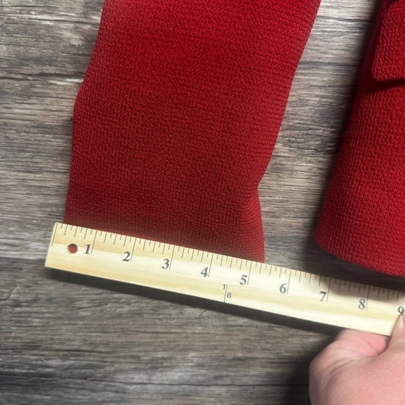 Ann Taylor Red Blazer Textured Wool Blend Womens 8 - Picture 8 of 9